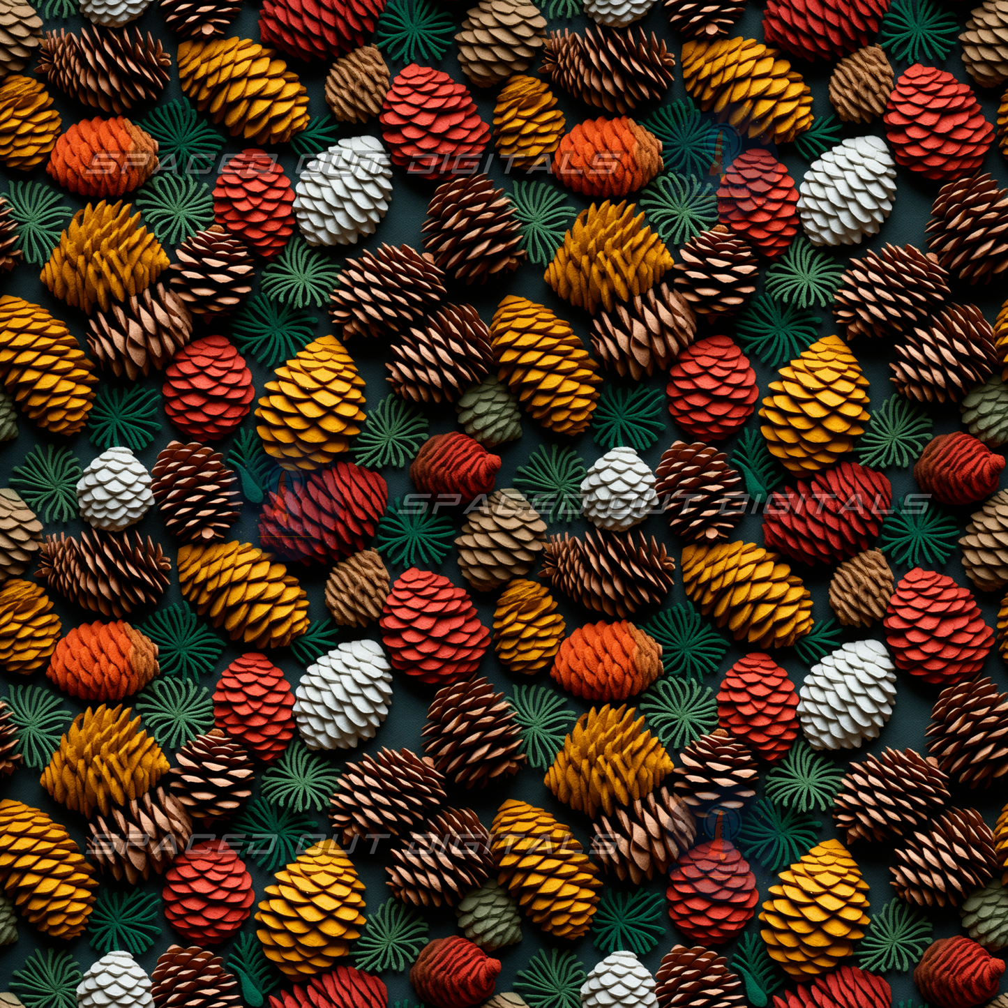 Felt Christmas Pinecones