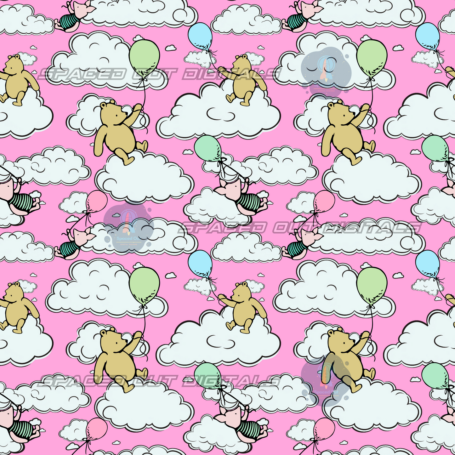 Classic Bear Clouds Pink