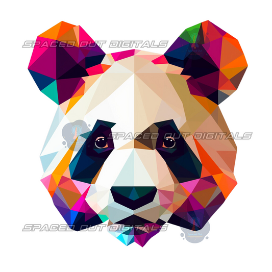 Geometric Panda PNG