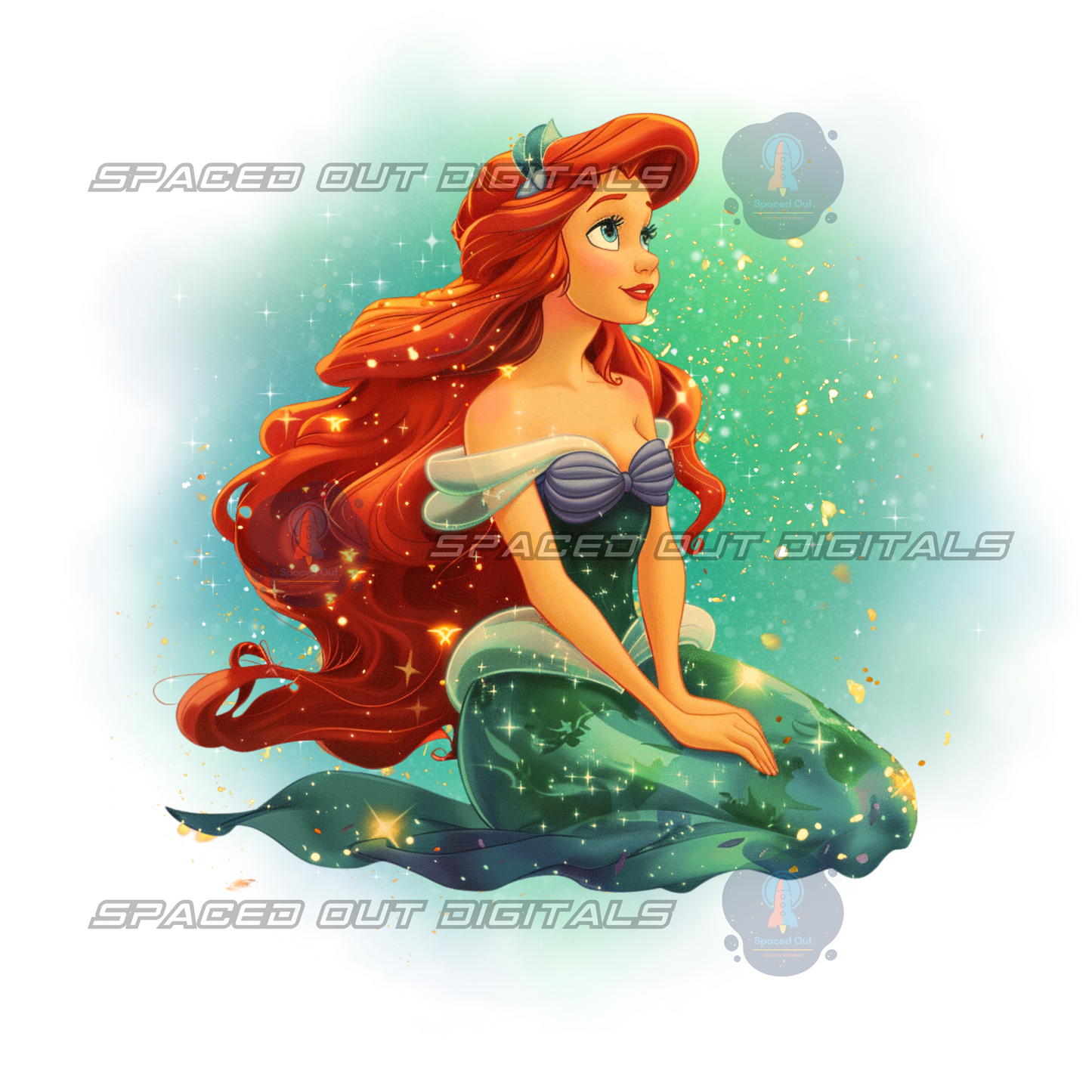 Mermaid Princess Galaxy Princess PNG