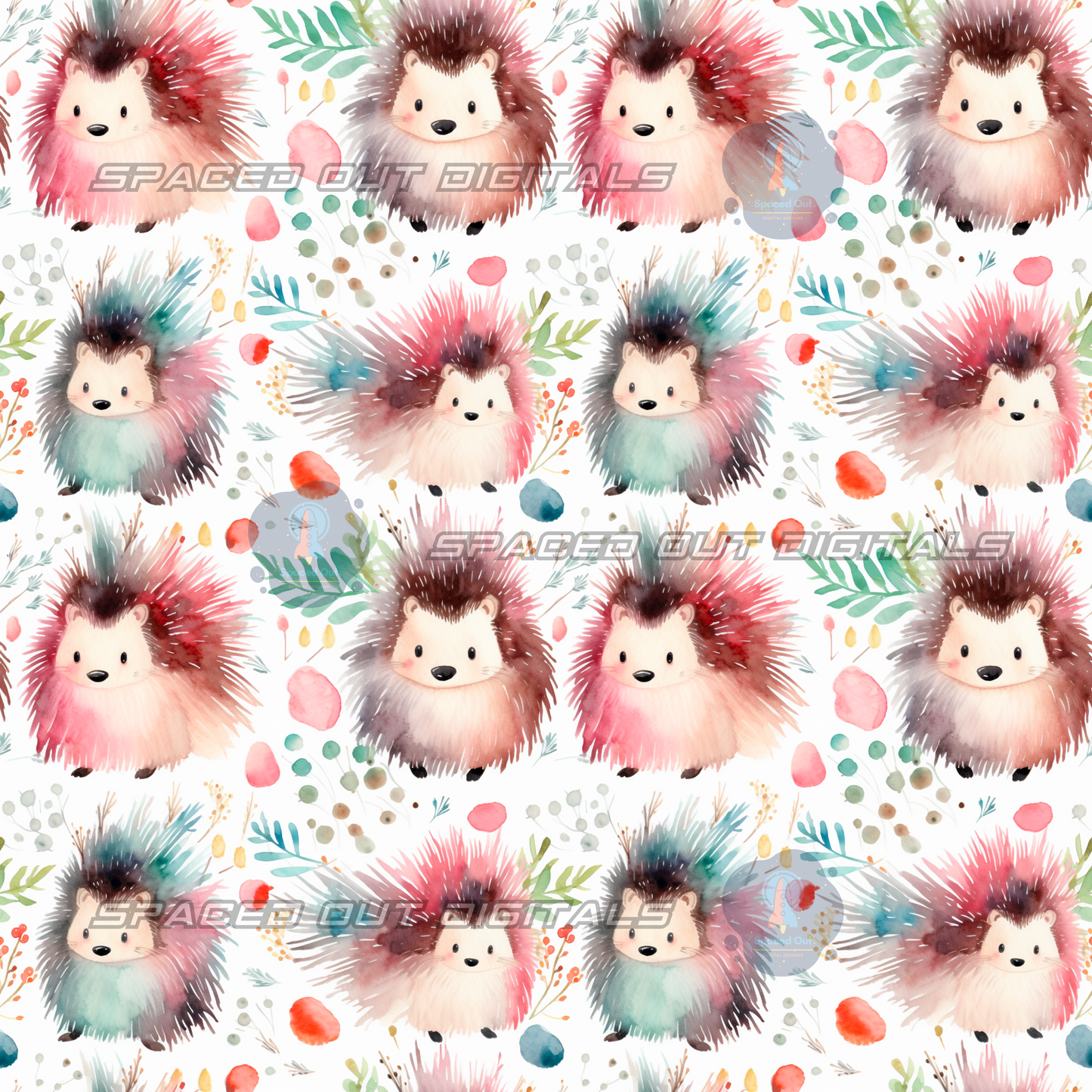 Watercolor Porcupines 2