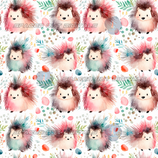 Watercolor Porcupines 2