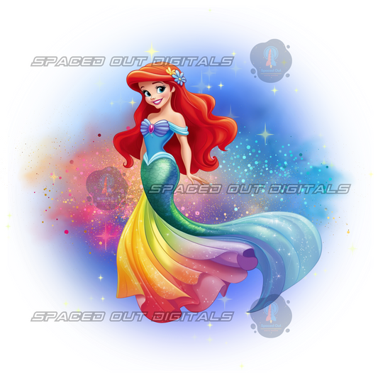 Rainbow Mermaid Princess PNG