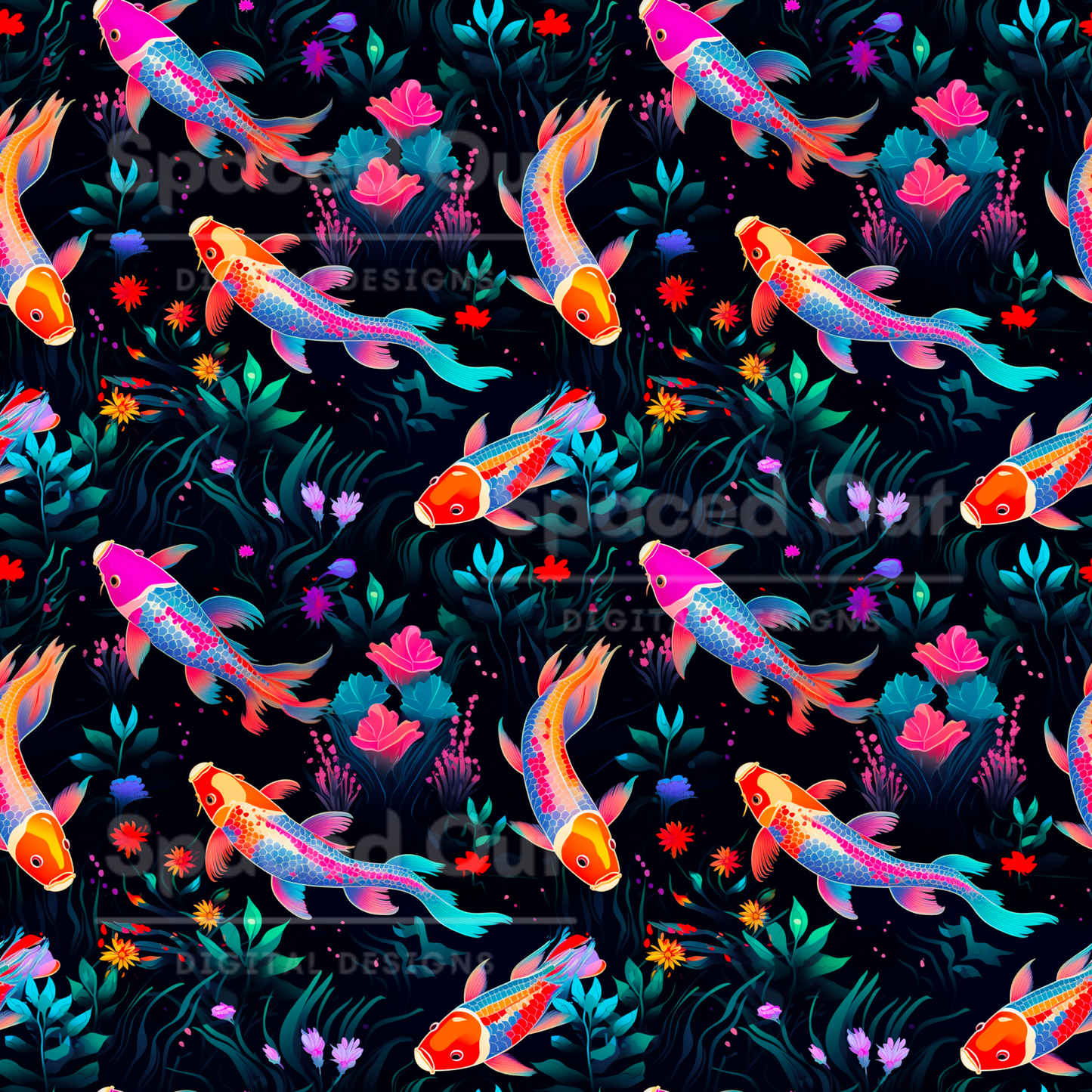 Neon Koi Fish