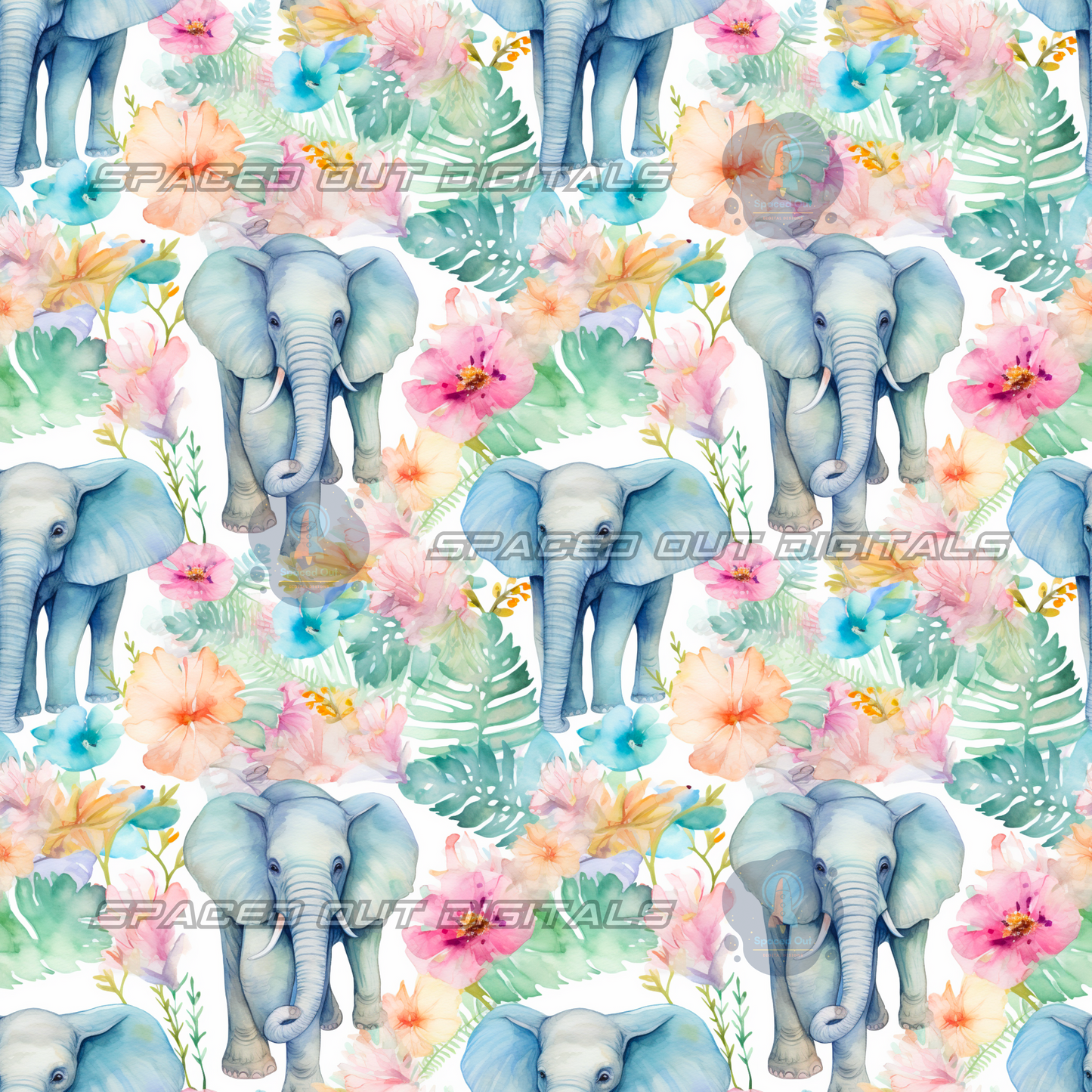 Watercolor Elephants