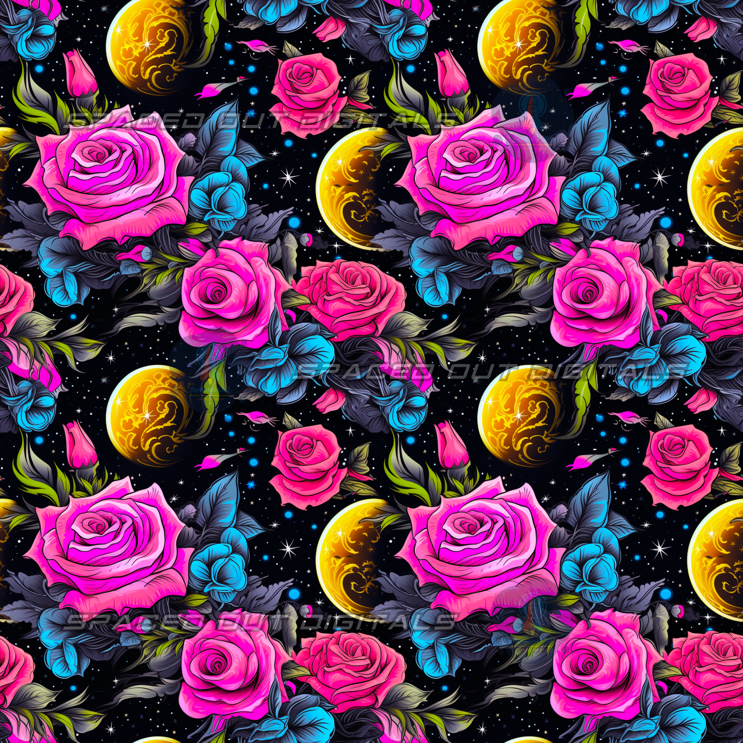 Neon Galaxy Roses