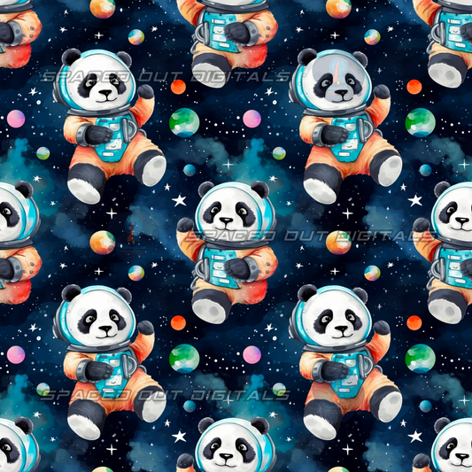 Watercolor Space Pandas