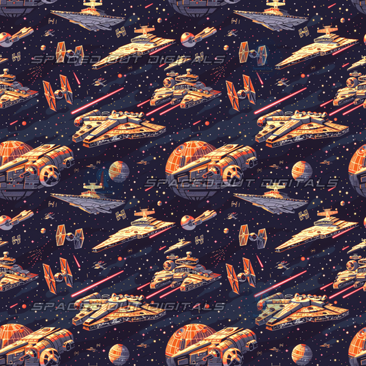 Space War Ships Pixel Art