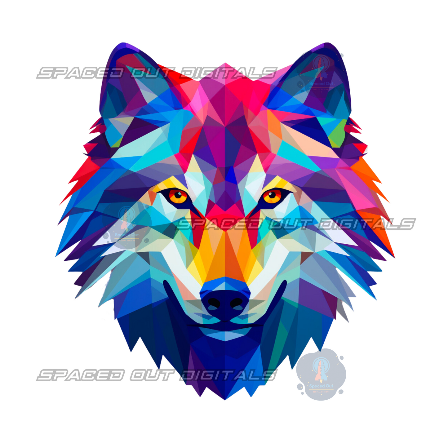 Geometric Wolf PNG