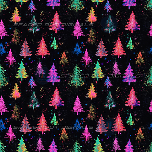 Neon Christmas Trees