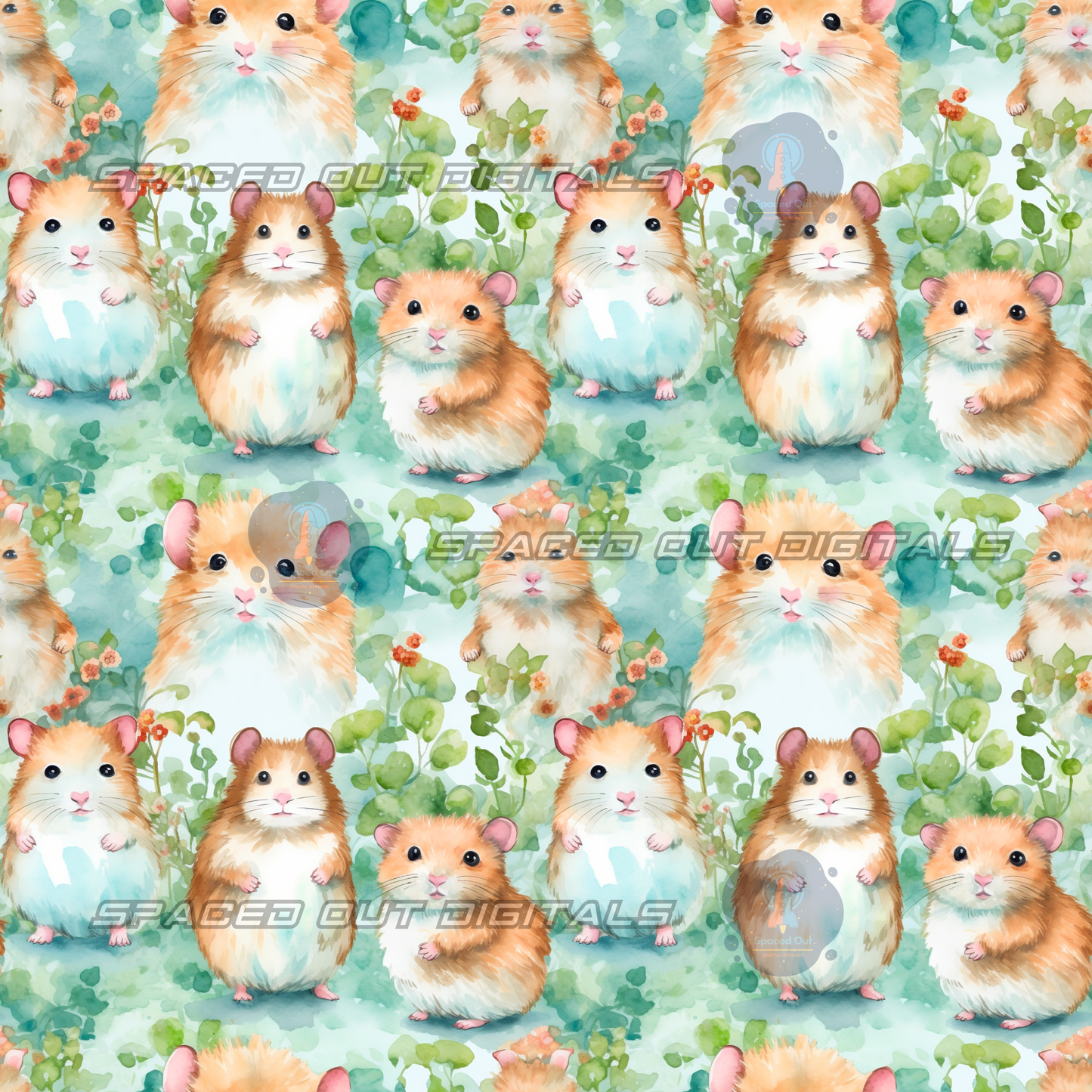 Watercolor Hamsters