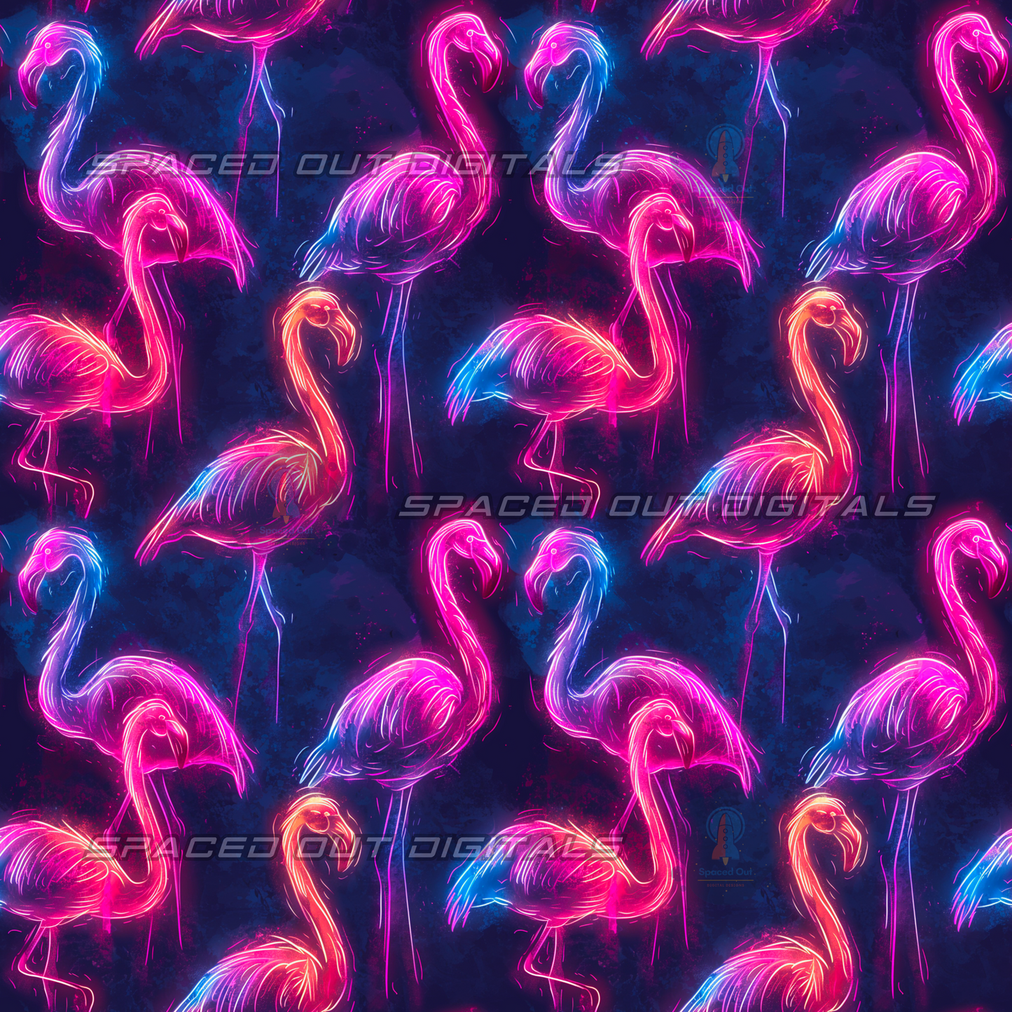 Neon Flamingos