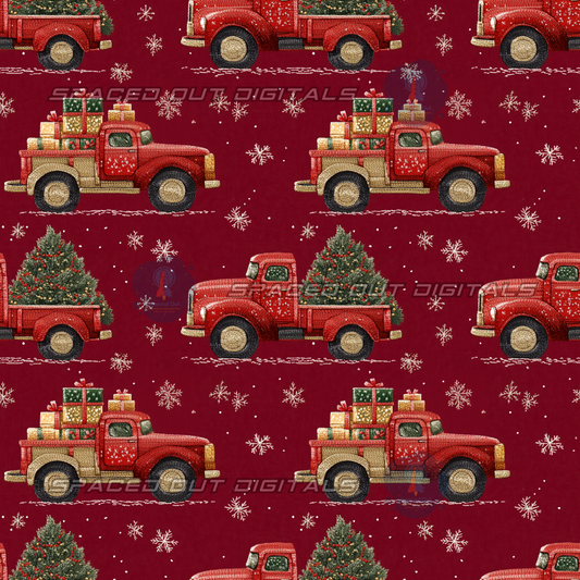 Embroidery Christmas Trucks