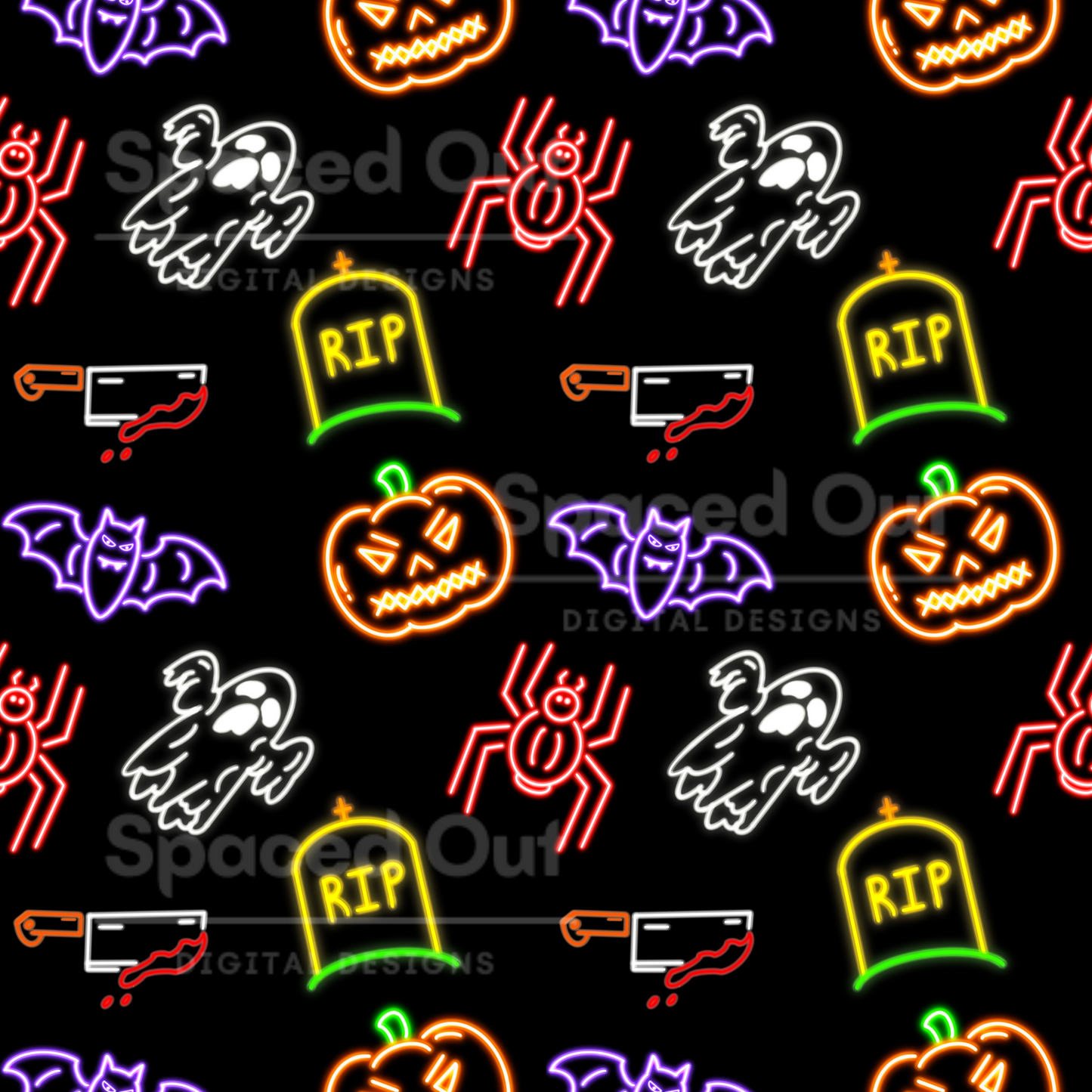 Neon Halloween (Hand Drawn)