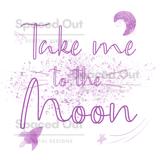 Take Me To The Moon Pink PNG